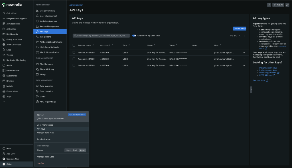 API Key Creation